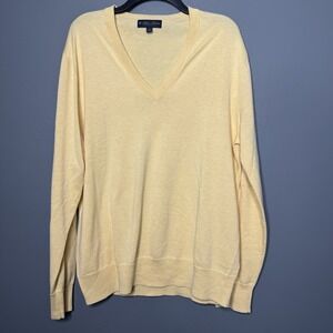 Brooks Brothers Men's Large Sweater Long Sleeve Pullover Yellow  Supima